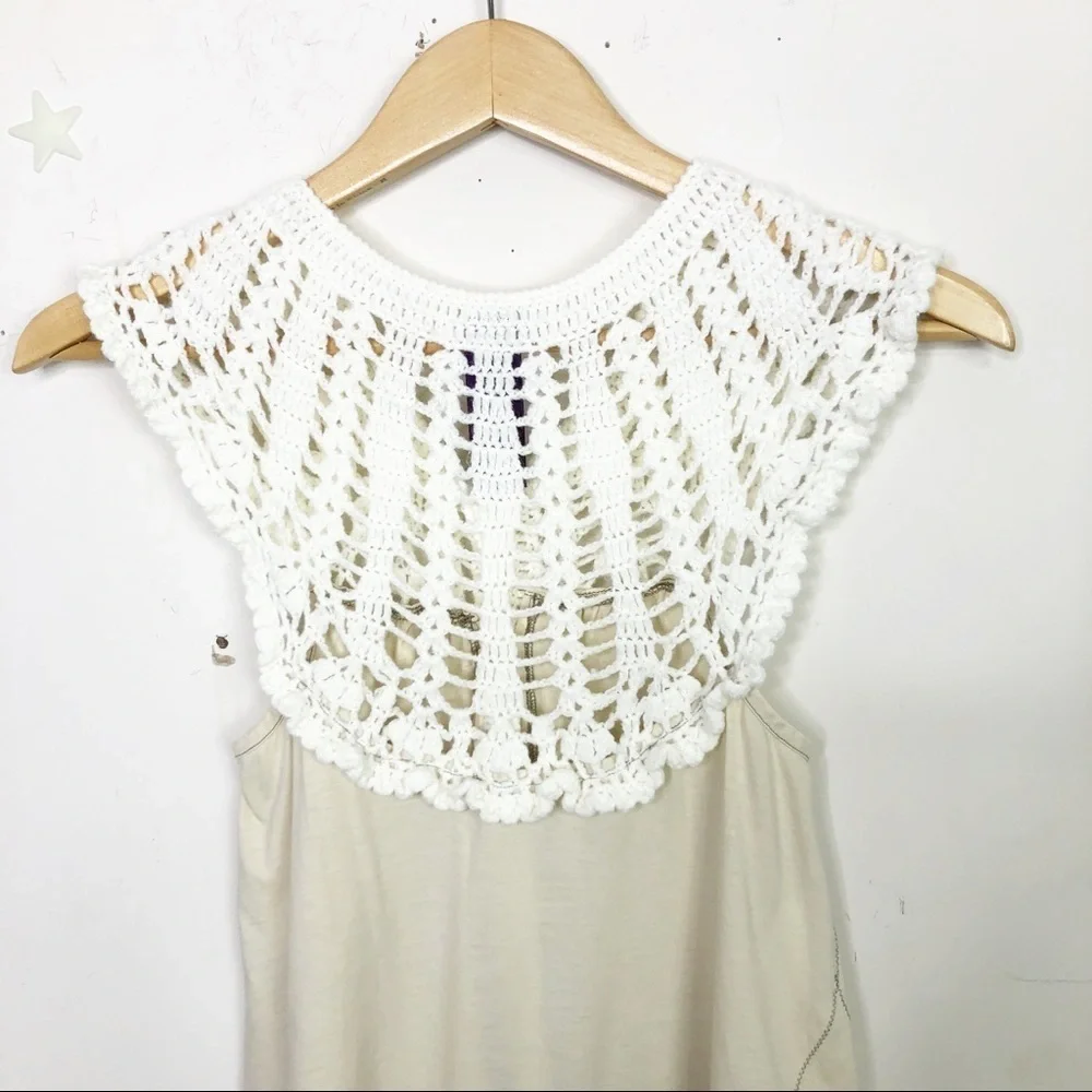 FREE people button down crochet top - Picture 7 of 12